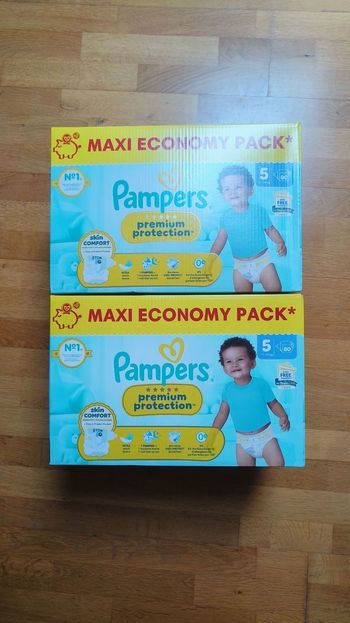 2 maxis economy packs Pampers premium protection taille 5