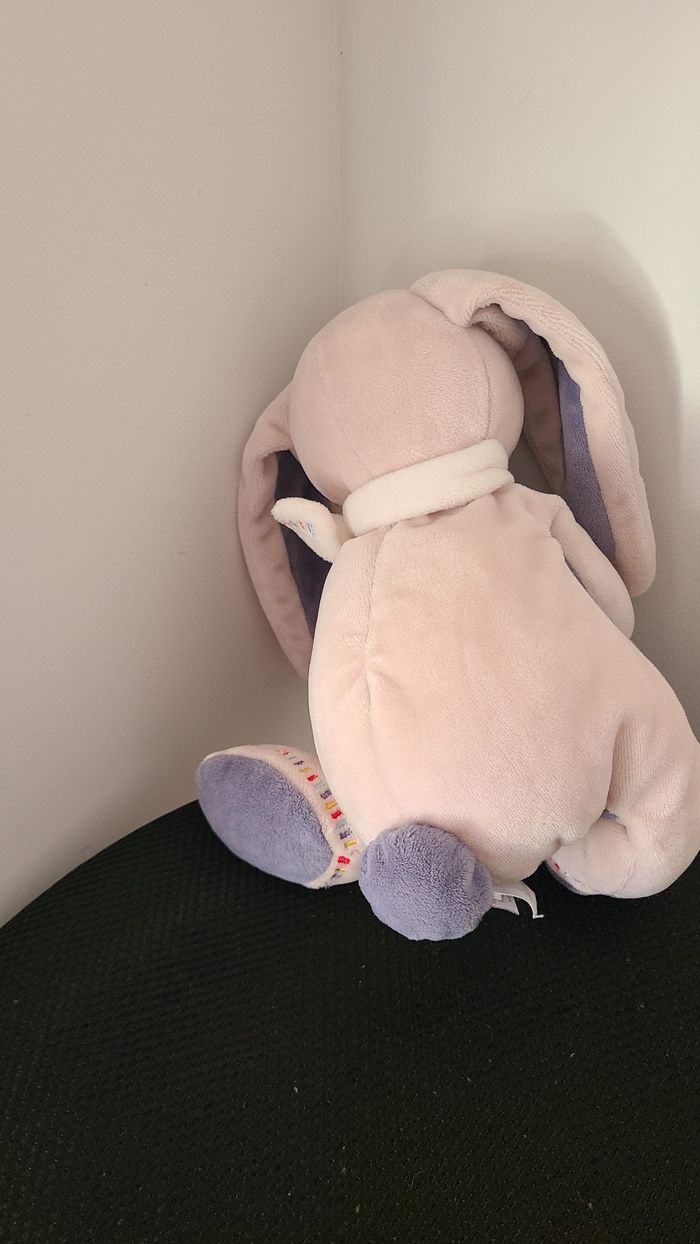 Noukie's Bao & Wapi peluche lapin bleu gris écharpe - photo numéro 3