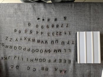 Boîte lumineuse avec lettres et chiffres