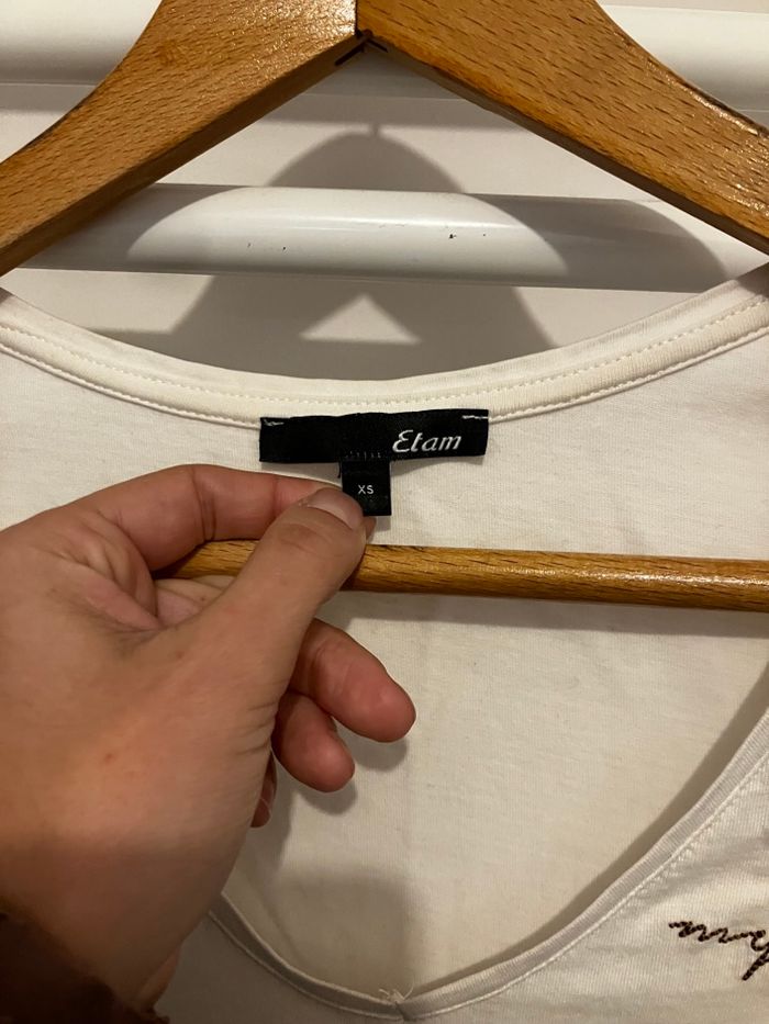 Tee shirt blanc en coton Etam - photo numéro 3