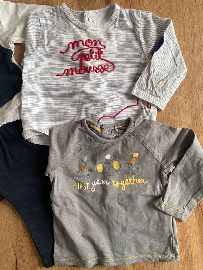 Ensemble + 2 tee shirts ML 9 mois - photo numéro 2