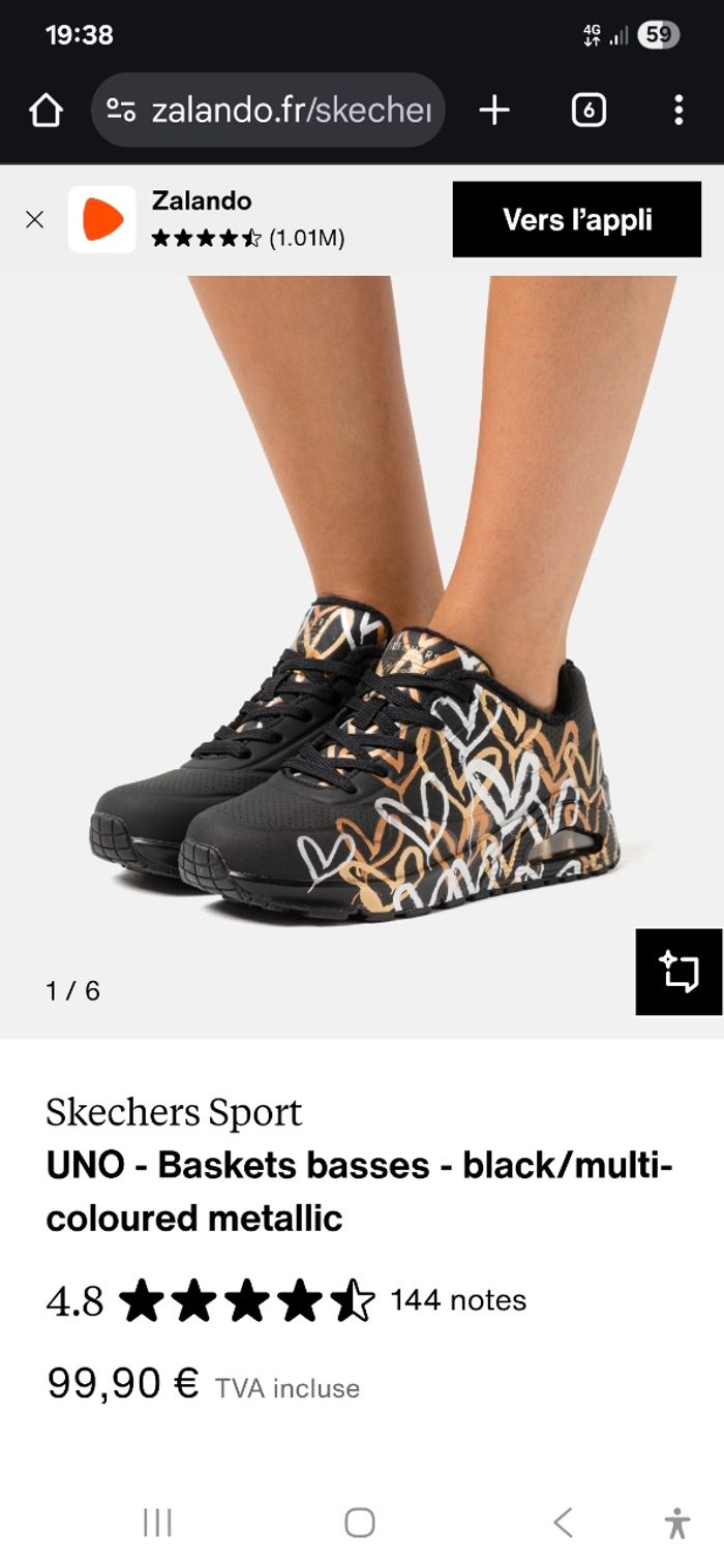 Basket skechers coeur métalliques - photo numéro 5
