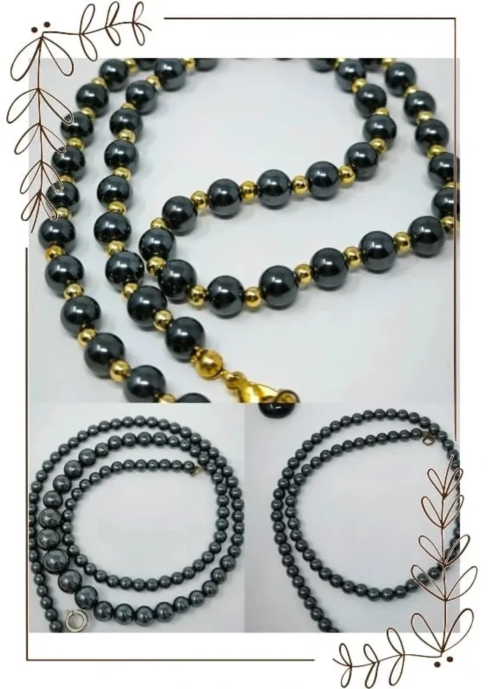 Lot de 3 colliers Vintage hématites