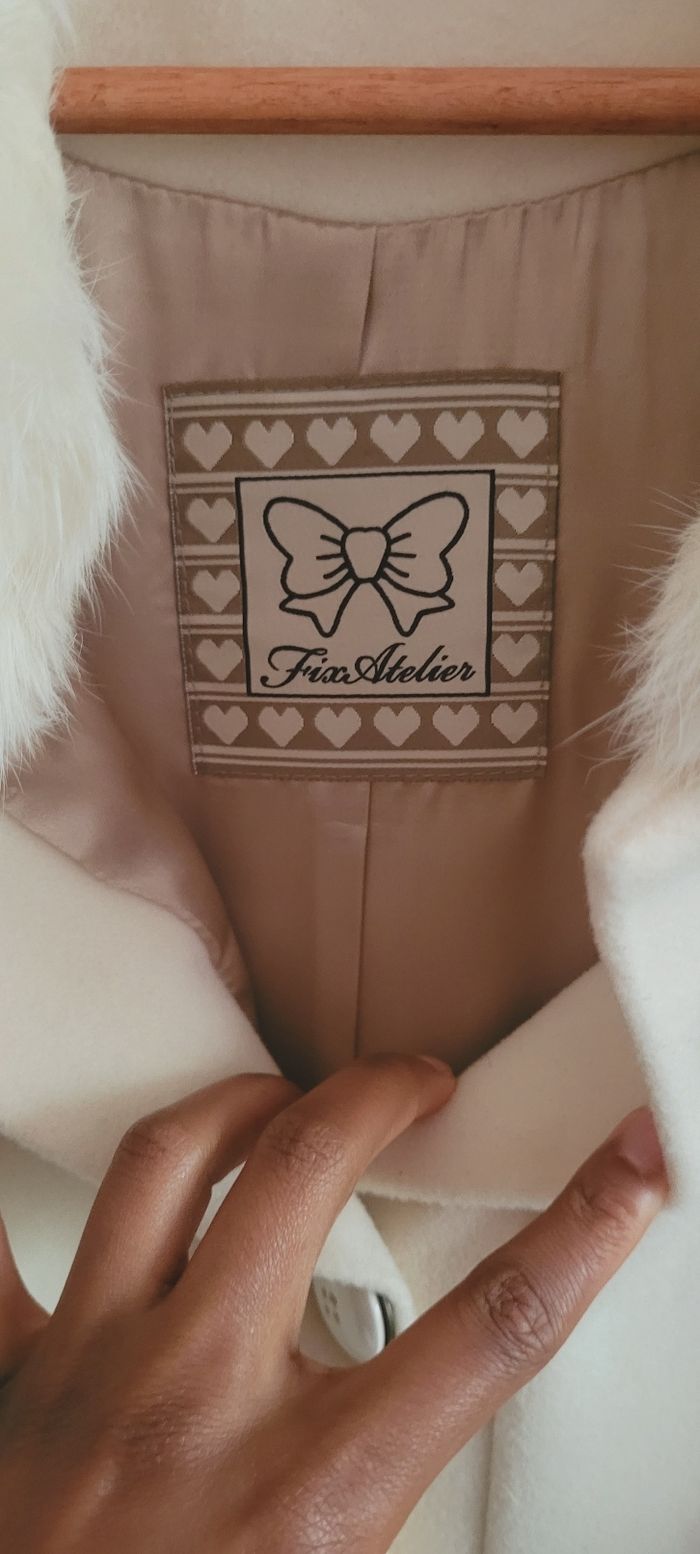 Manteau crème en laine style lolita/himekaji - photo numéro 7