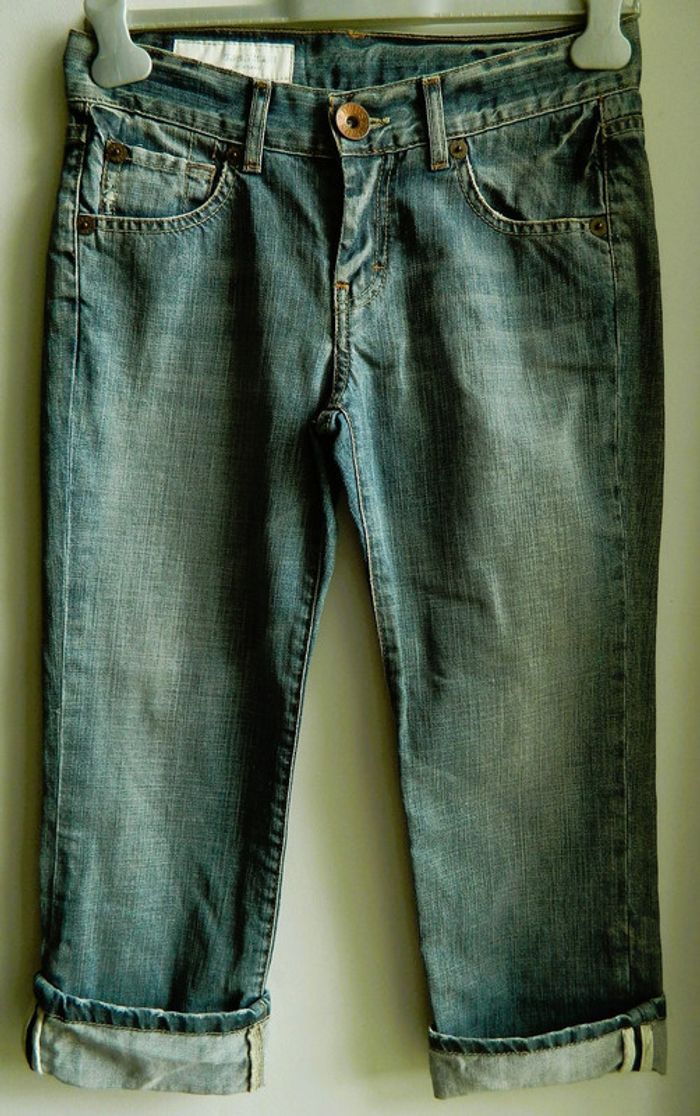 Pantacourt en jeans T 36 "Used Jeans"