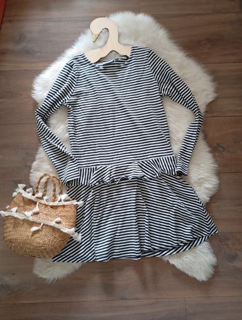 Tom tailor robe marinière 128/134 cm soit 8/9 ans