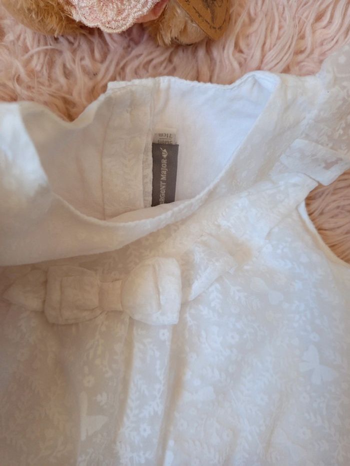 Robe blanche cérémonie look rétro avec volant encolure 9 mois, Sergent Major - photo numéro 4