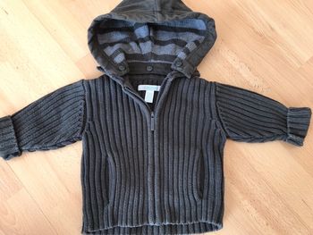 Gilet zippé chaud gris foncé garçon 6 mois Okaidi