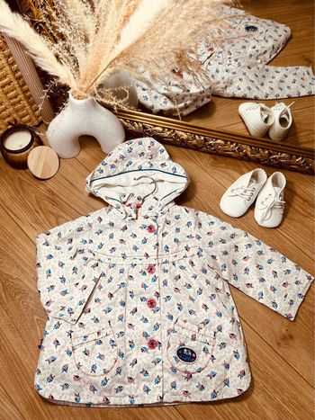 Taille 12 mois parka fille Sergent Major blanc rose * bateau * 🎀