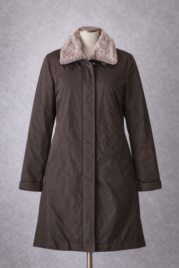 parka longue marron avec col fausse fourrure amovible Taille 38 FTX Neuve