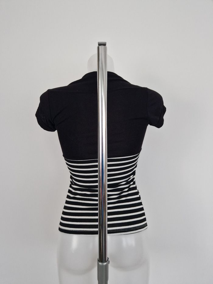Haut rayé avec faux gilet noir Made in Italy - photo numéro 4