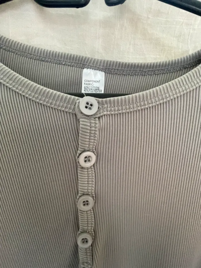 Tee-shirt homme manches longues – Taille M – Gris - photo numéro 2