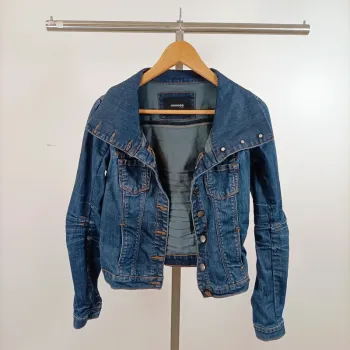 Veste en jean Bonobo col large boutonnée bleu brut avec détails zippés T38 A1469