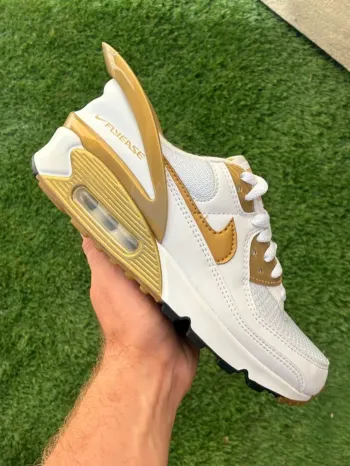 Baskets Nike air Max 90 flyease blanche doré pointure 39 neuves