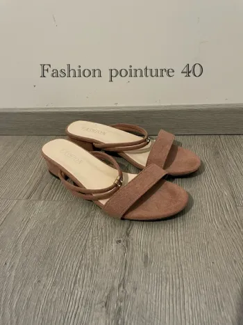 mules à talons roses/nude - talon 4 cm - taille 40