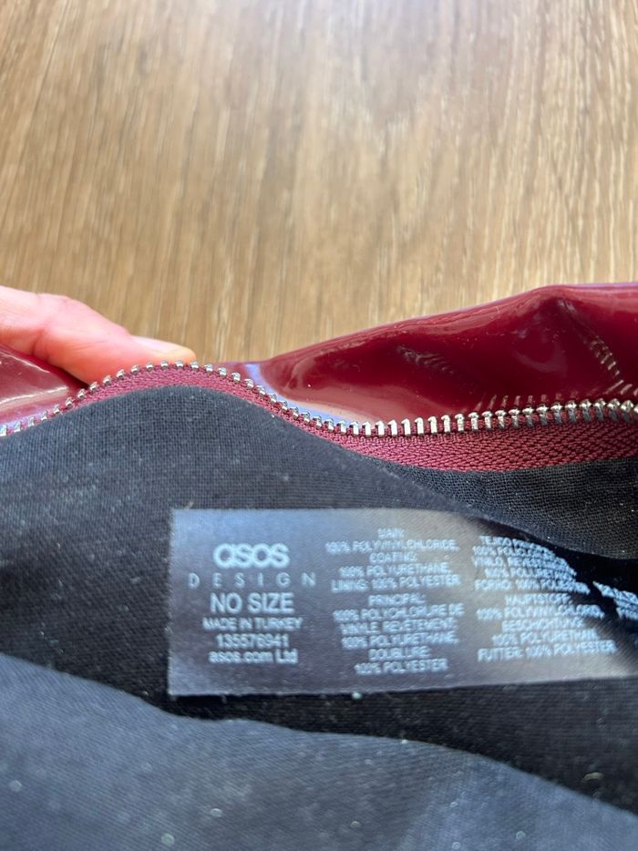 Pochette sac à main à fermeture éclair bordeaux - photo numéro 4