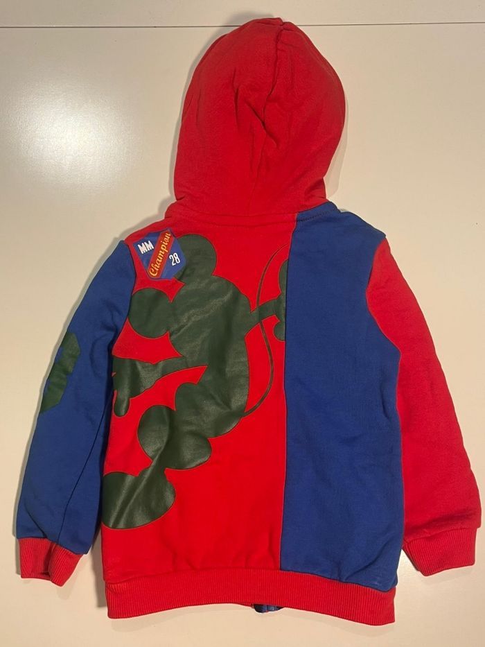 Sweat à capuche Disney Mickey – rouge & bleu – 18/24 mois – coton - photo numéro 3