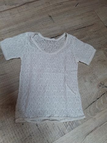 Tee shirt manche courte dentelle fille 12 mois