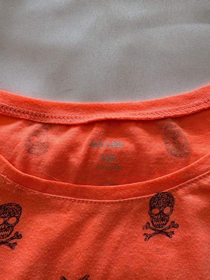 T-shirt orange à motif - 12 ans - photo numéro 3