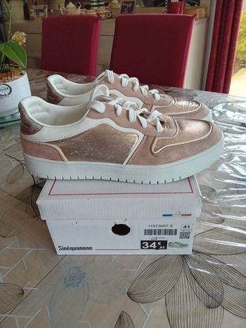 Basket doré rosé et blanche T41