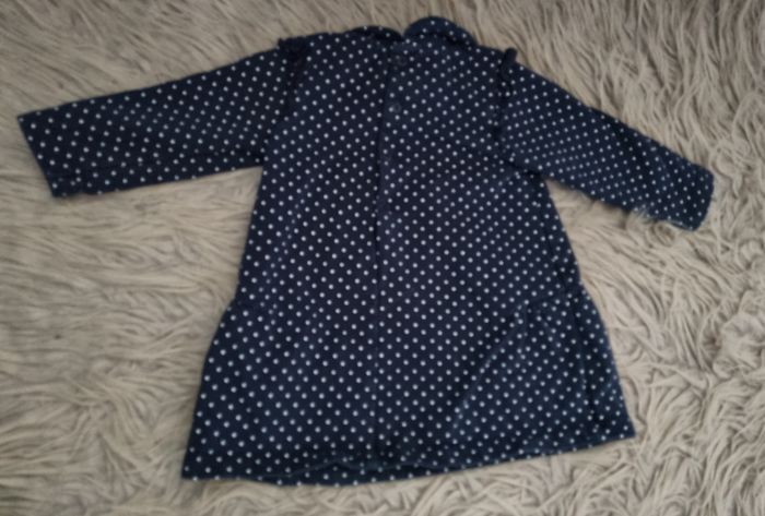 Robe manches longues marine à pois blanc 12mois - photo numéro 4