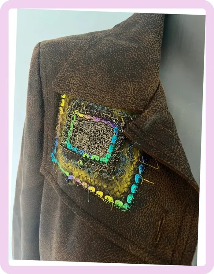 Veste marron et noire Louise Della - Taille 2 (env. 38/40) - photo numéro 2