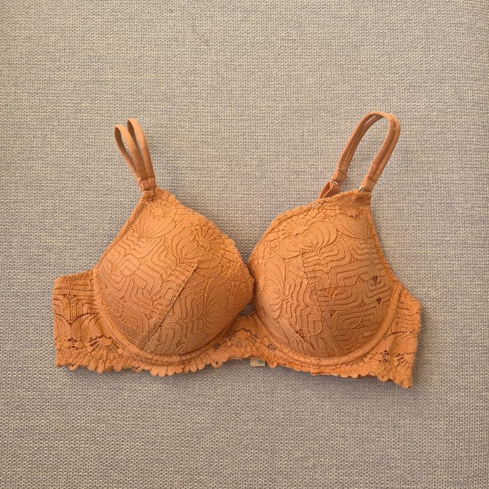 Soutien gorge coque fine armature dentelle marron beige - Etam - Taille 90D