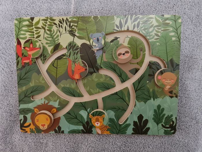 Lot de 3 jeux en bois (puzzle, labyrinthe et formes magnétiques) - photo numéro 3