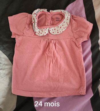 T-shirt rose 24 mois