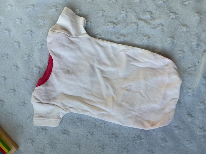 body manches courtes blanc et rose dessin devant 3 mois u tout petits - photo numéro 7