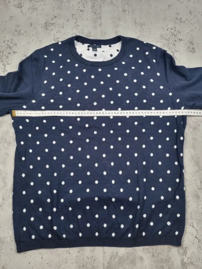 Pull bleu marine à pois blancs Tommy Hilfiger – Taille XXL/XL Femme (mesures en photos) - photo numéro 6