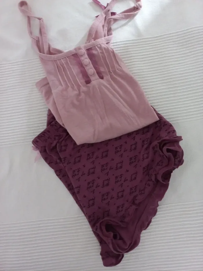 Pyjama d'été violet et rose - photo numéro 6