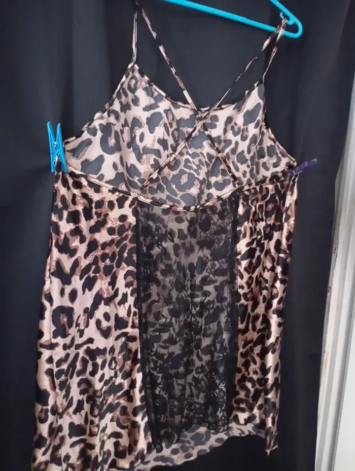 Nuisette fines bretelles 4XL leopard - photo numéro 2