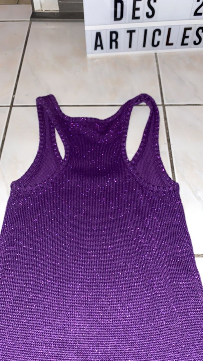 Pull violet sans manches taille S marque Jennyfer - photo numéro 4