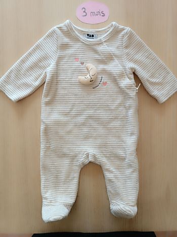 Pijama velours 3 mois