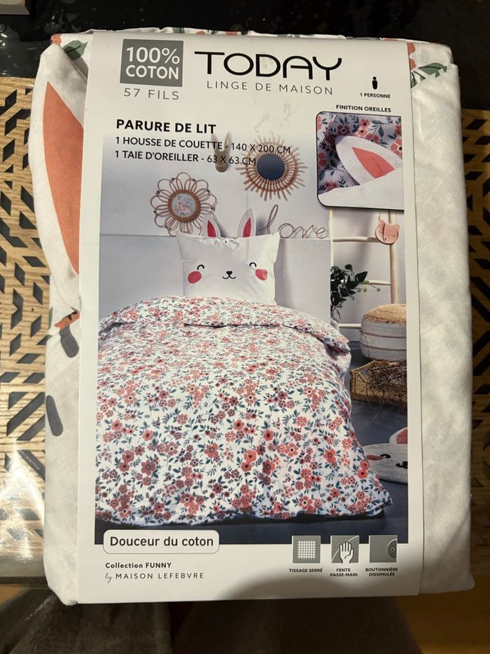 Housse de couette avec taie d oreiller 140x200 cm neuve - photo numéro 4