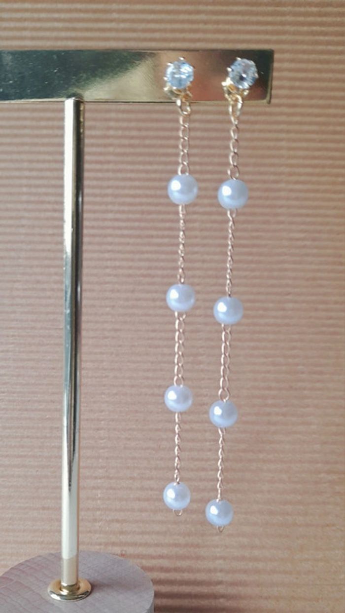 Boucles d'oreilles perles et strass