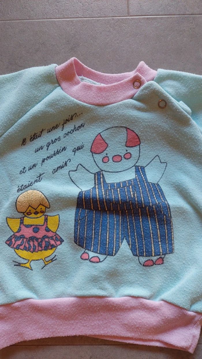 Pull vintage taille 6 mois - photo numéro 2