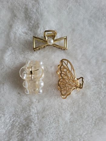 Lot pinces, nœud, papillon, perles