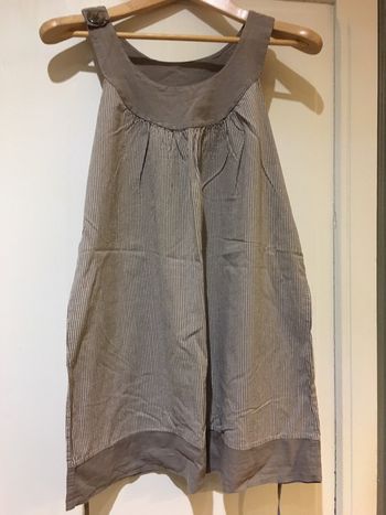 Tunique rayée taupe et blanc taille M