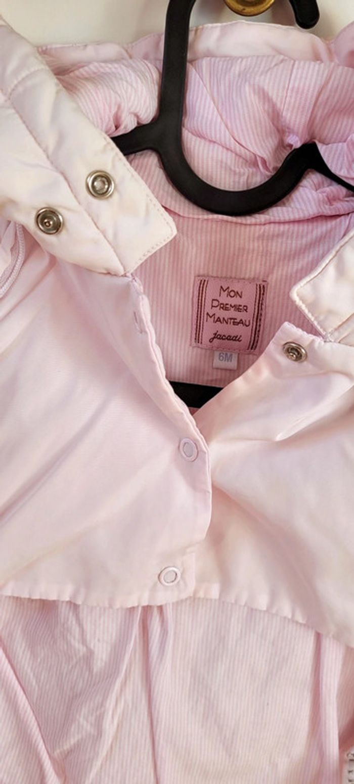 Magnifique Combi-pilote avec moufles, capuche, imperméable-Rose clair-vichy-Jacadi 6mois Neuve - photo numéro 7