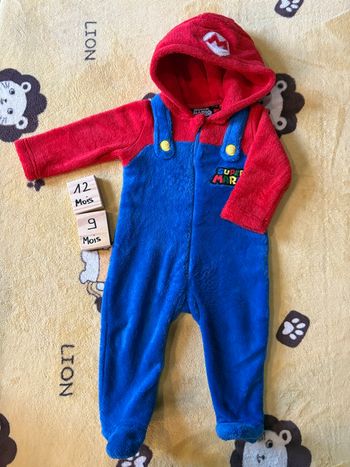 Pyjama ou déguisement super mario 9/12 m