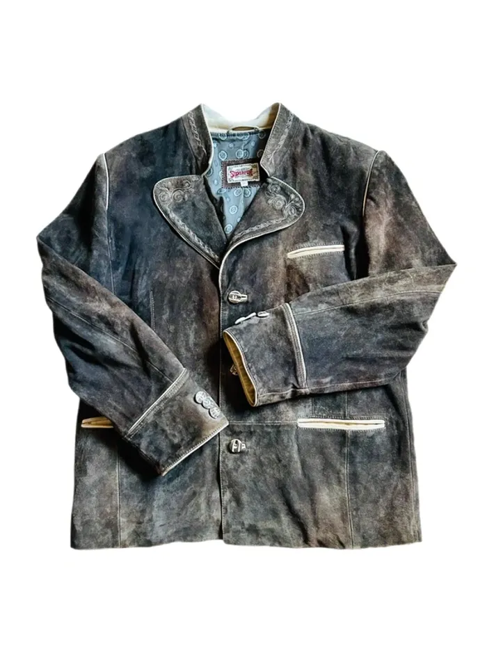 🍁 Veste daim autrichienne vintage Trachten 54/XL Cottagecore Oktoberfest Austrian leather jacket🍁 - photo numéro 12