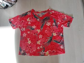 Tee shirt femme fleuri camaïeu