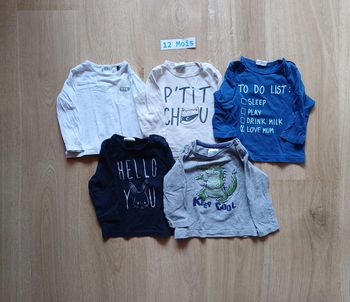 Lot de 5 tee-shirts manches longues