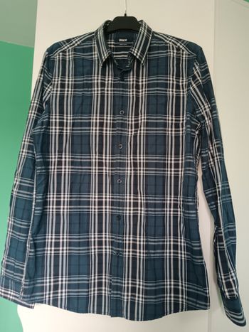 Chemise à carreaux bleue et blanche Brice Taille M– style casual 👕