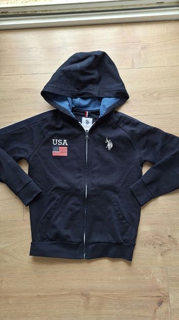 Ralph Lauren sweat à capuche zippé bleu marine 12 ans