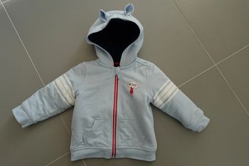 Veste à capuche bleue ciel 2 ans 86 cm