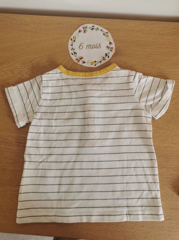 Lot de 2 t-shirt manches courtes bébé garçon 6mois kimbaloo et mot d'enfant TBE - photo numéro 7