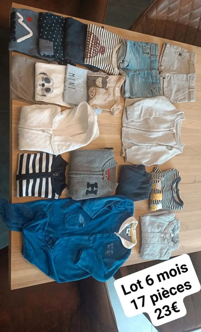 Lot garçon 6 mois 17 pièces